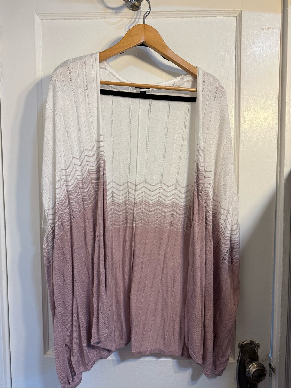 torrid White to Dusty Pink Ombre Open-Front Cardigan